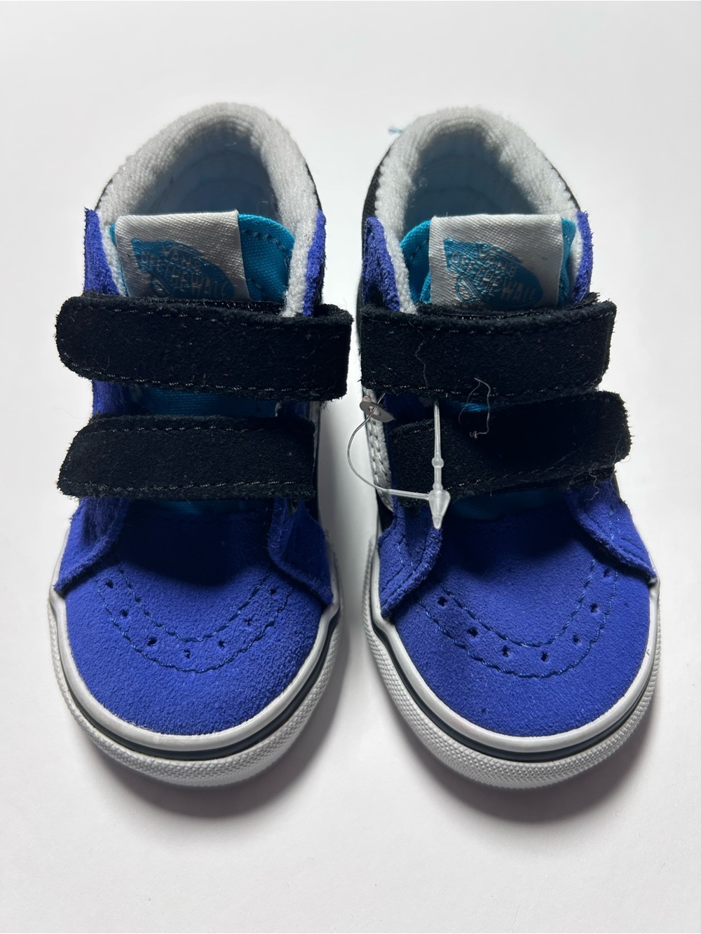 NWOB Vans Toddler Sk8-Mid Reissue V Blue Black White Suede Shoes Size 5T